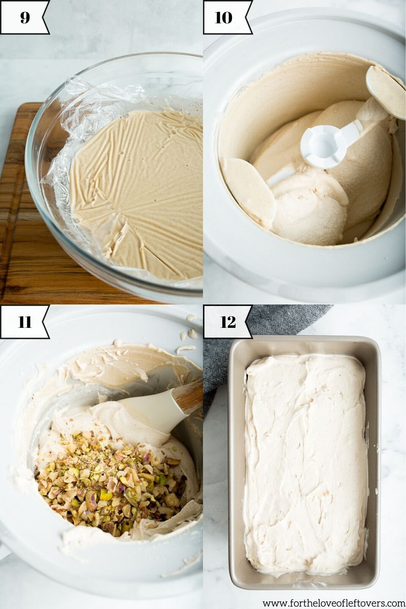 Step by step images for making baklava ice cream