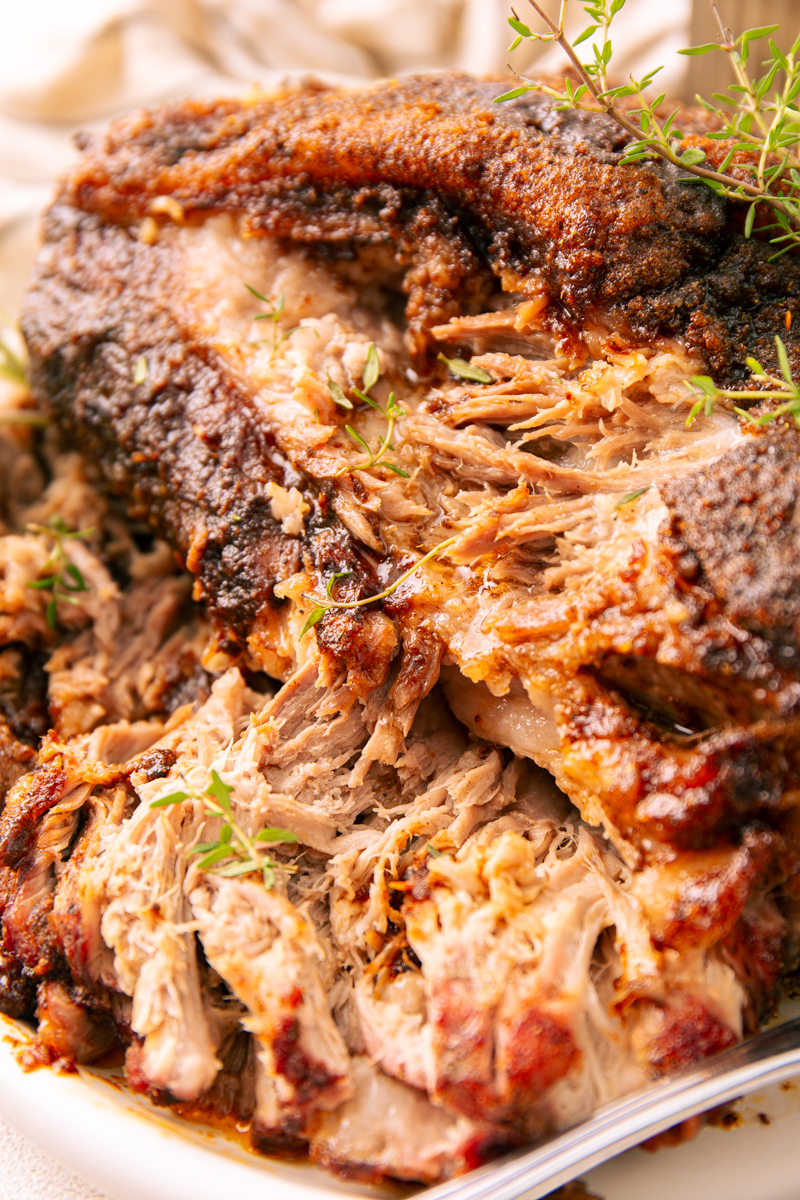 oven roasted BBQ rub pulled pork for bulk meal prep