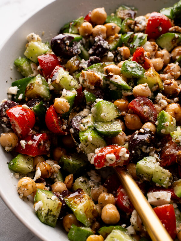 Cucumber Chickpea Feta Salad