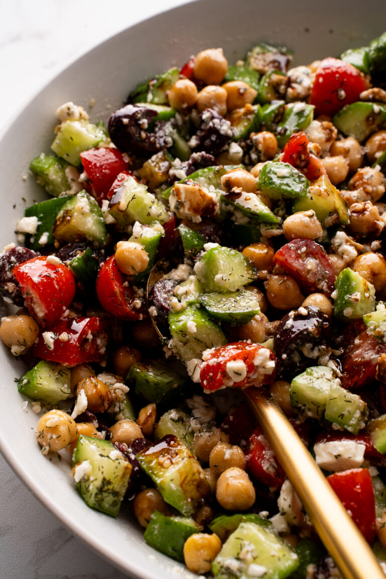 Cucumber Chickpea Feta Salad